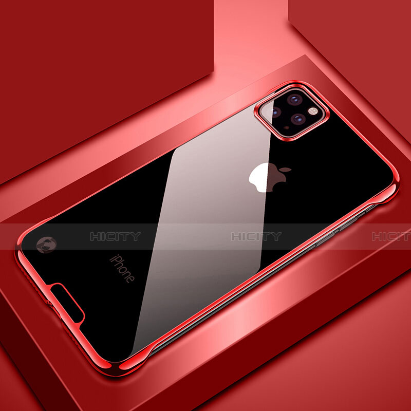 Carcasa Dura Cristal Plastico Funda Rigida Transparente S02 para Apple iPhone 11 Pro Rojo