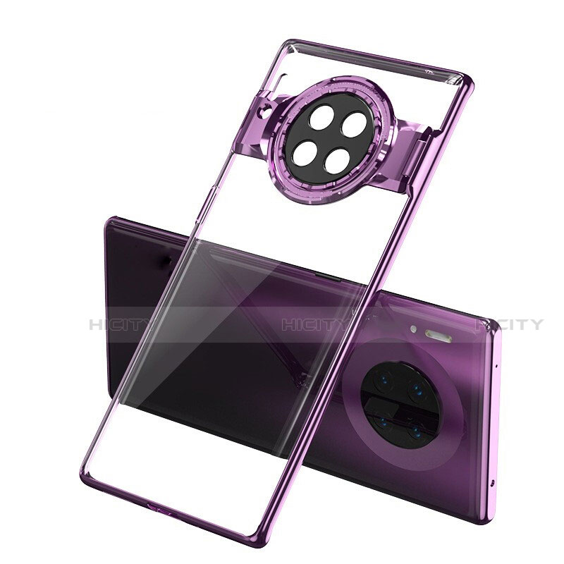 Carcasa Dura Cristal Plastico Funda Rigida Transparente S02 para Huawei Mate 30 5G Morado