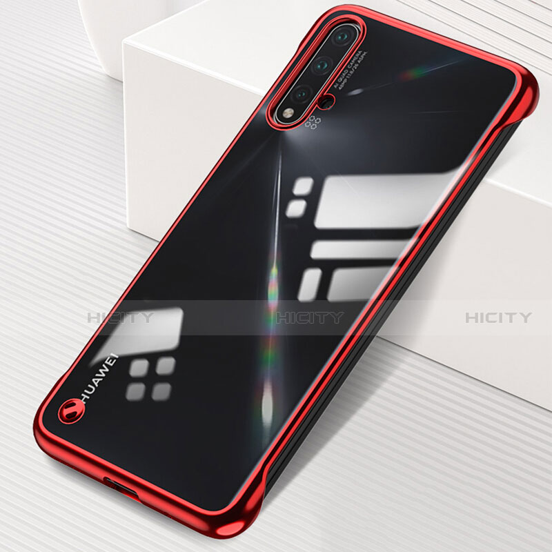 Carcasa Dura Cristal Plastico Funda Rigida Transparente S02 para Huawei Nova 5 Pro Rojo