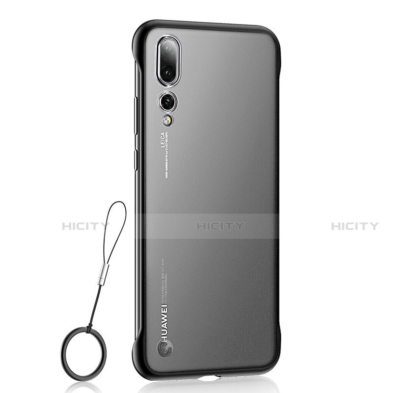 Carcasa Dura Cristal Plastico Funda Rigida Transparente S02 para Huawei P20 Pro Negro