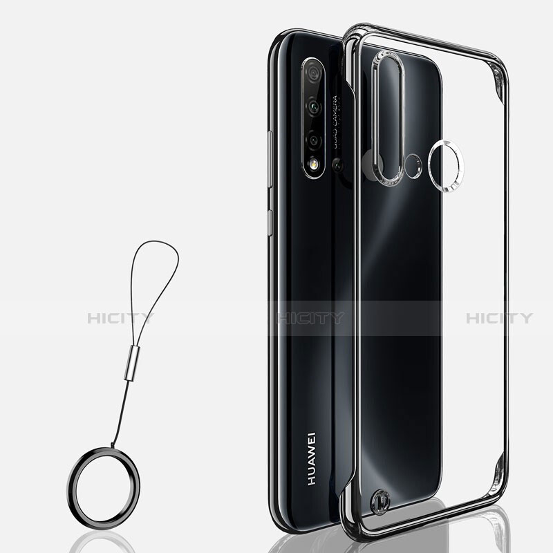 Carcasa Dura Cristal Plastico Funda Rigida Transparente S03 para Huawei Nova 5i Negro