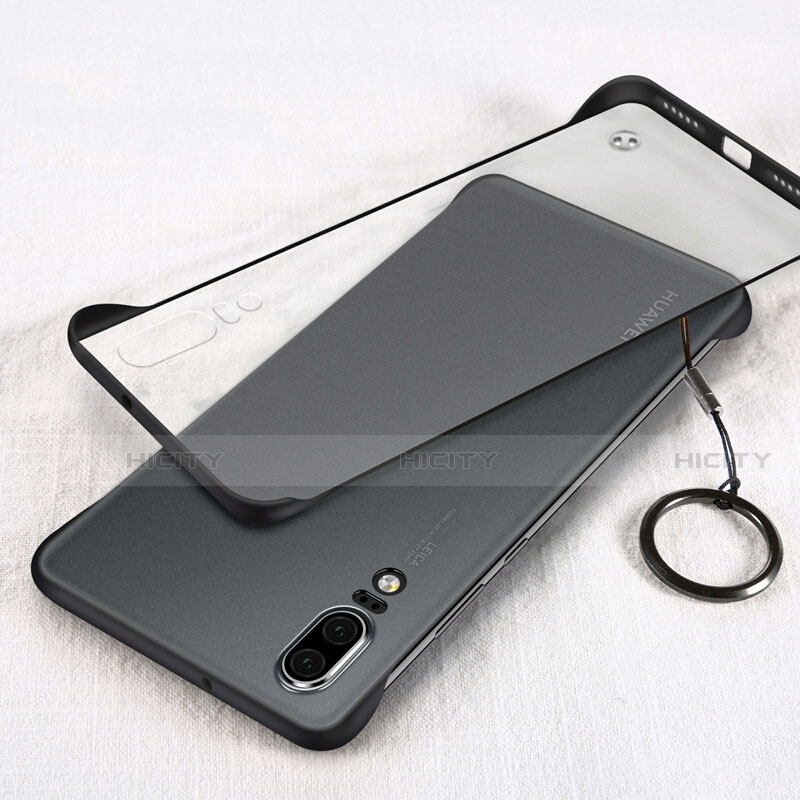 Carcasa Dura Cristal Plastico Funda Rigida Transparente S03 para Huawei P20 Negro