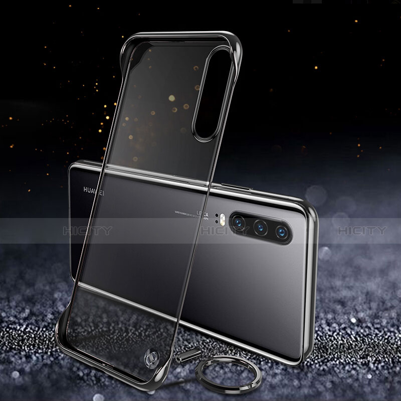 Carcasa Dura Cristal Plastico Funda Rigida Transparente S03 para Huawei P30 Negro