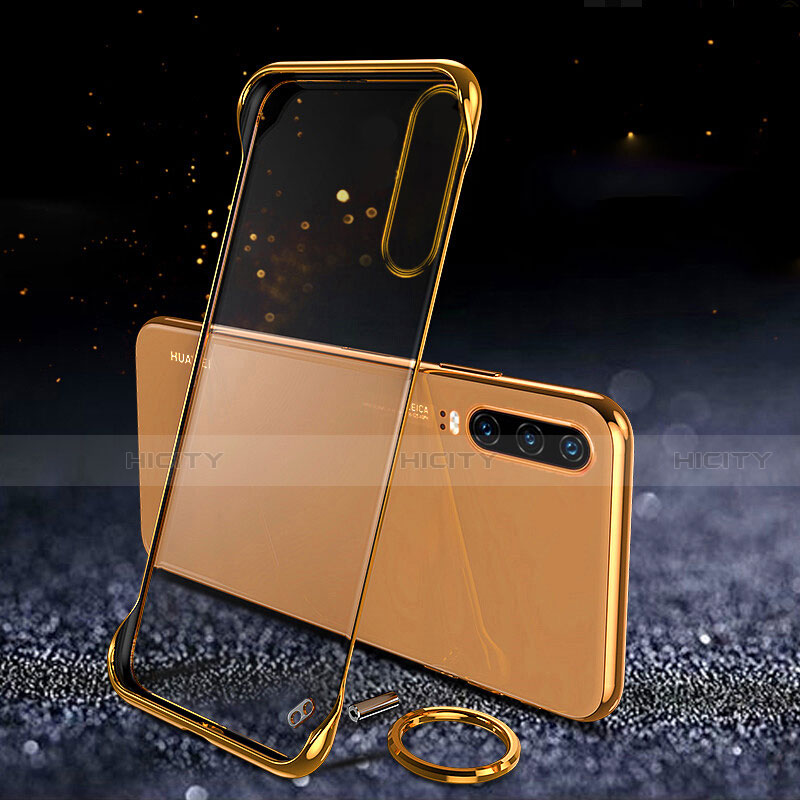 Carcasa Dura Cristal Plastico Funda Rigida Transparente S03 para Huawei P30 Oro