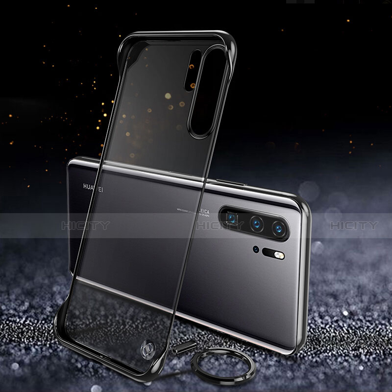 Carcasa Dura Cristal Plastico Funda Rigida Transparente S03 para Huawei P30 Pro Negro