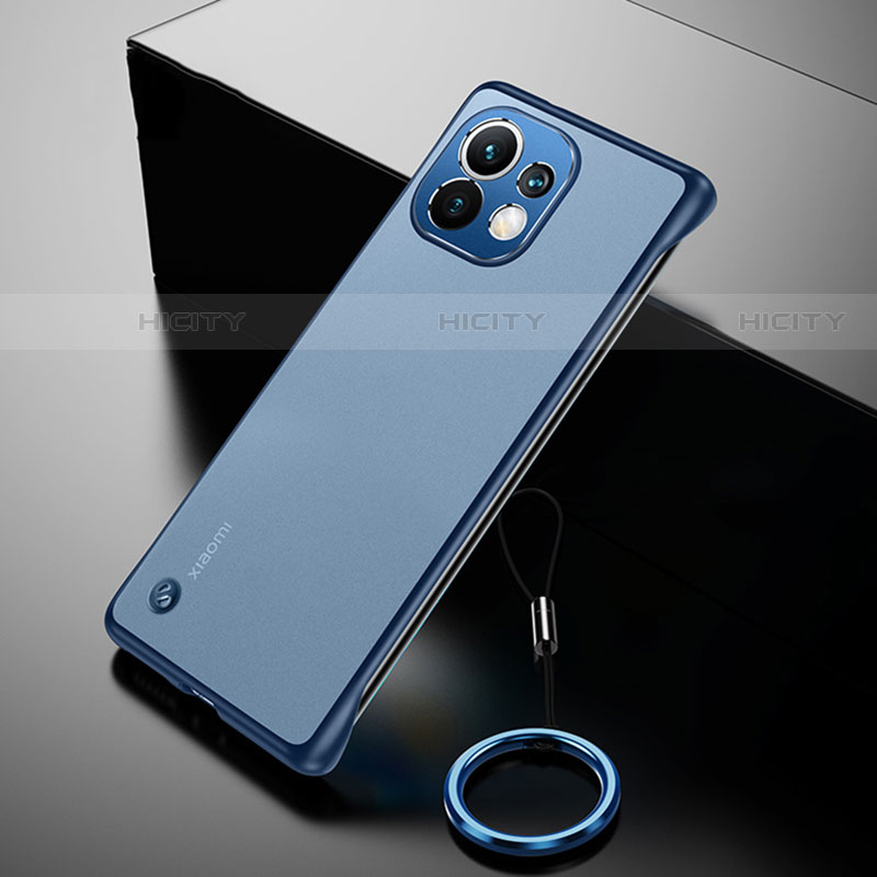 Carcasa Dura Cristal Plastico Funda Rigida Transparente S03 para Xiaomi Mi 11 5G Azul