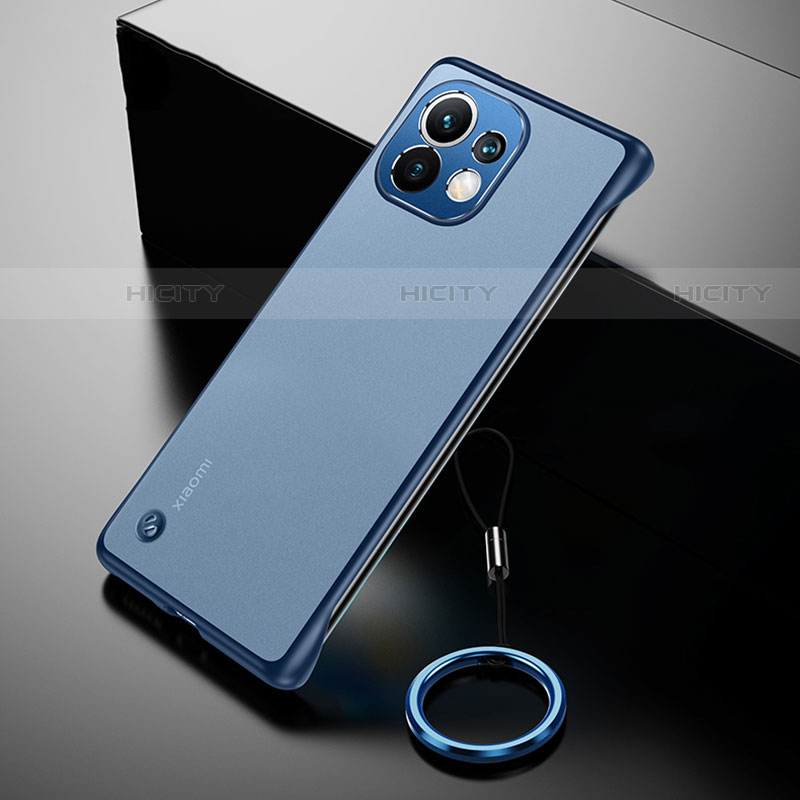 Carcasa Dura Cristal Plastico Funda Rigida Transparente S03 para Xiaomi Mi 11 Lite 4G Azul