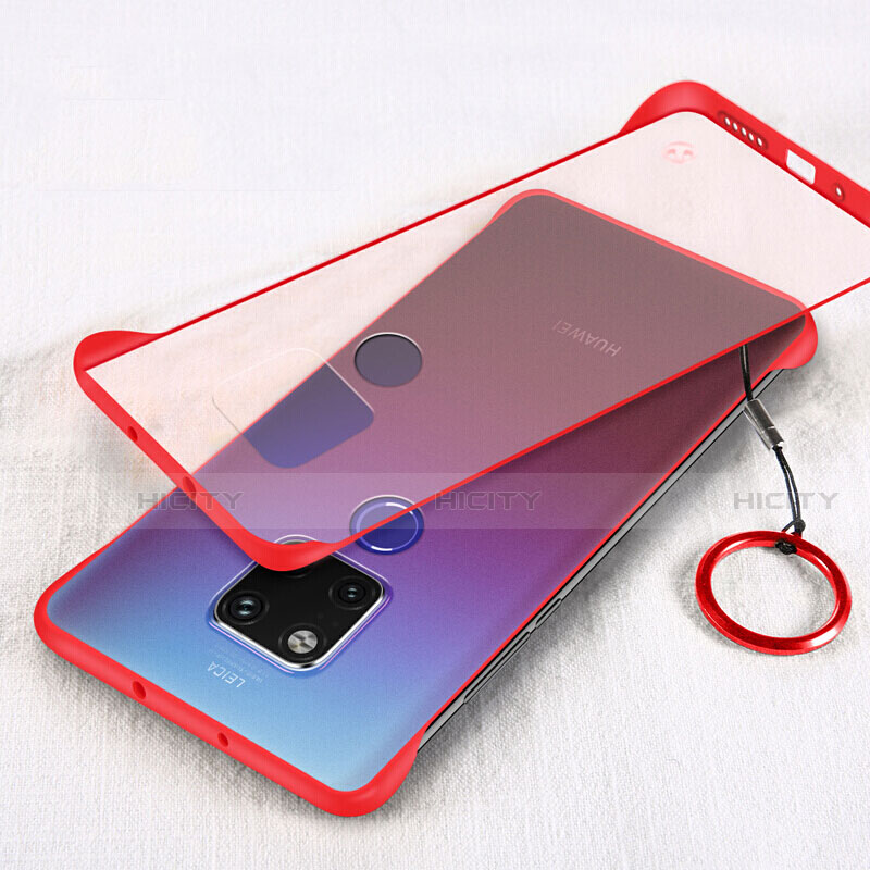 Carcasa Dura Cristal Plastico Funda Rigida Transparente S04 para Huawei Mate 20 X 5G Rojo