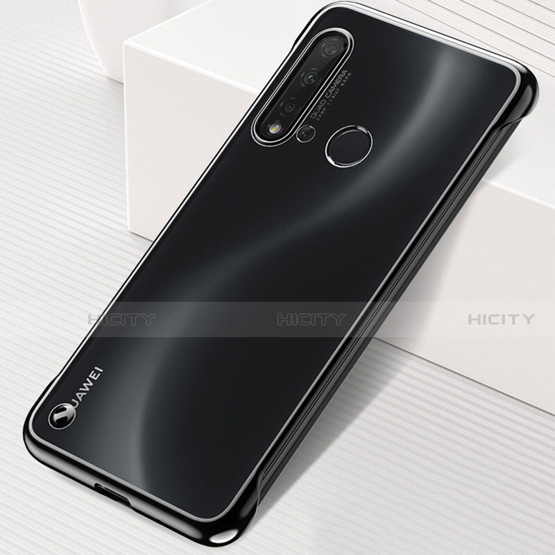 Carcasa Dura Cristal Plastico Funda Rigida Transparente S04 para Huawei P20 Lite (2019) Negro