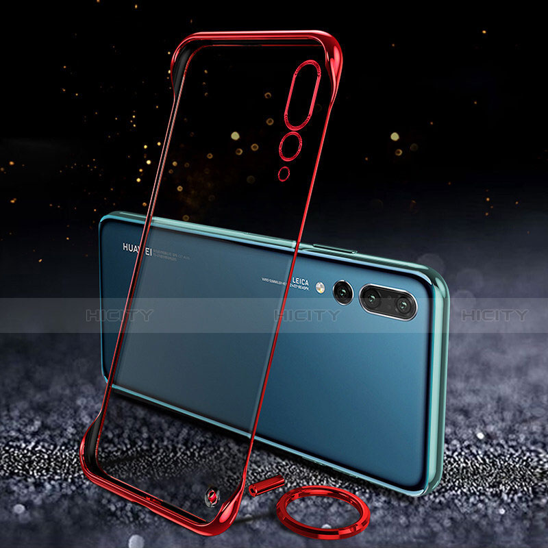 Carcasa Dura Cristal Plastico Funda Rigida Transparente S04 para Huawei P20 Pro Rojo