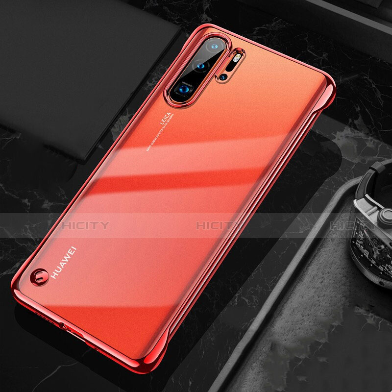 Carcasa Dura Cristal Plastico Funda Rigida Transparente S04 para Huawei P30 Pro Rojo