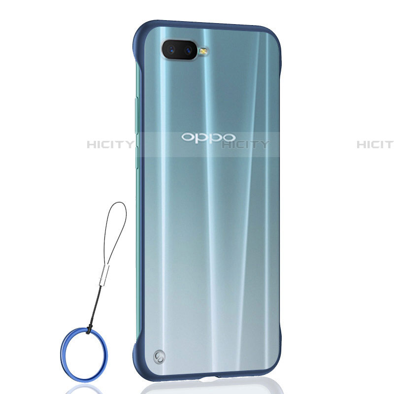 Carcasa Dura Cristal Plastico Funda Rigida Transparente S04 para Oppo RX17 Neo Azul
