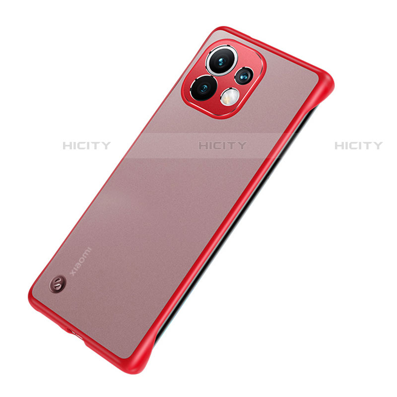 Carcasa Dura Cristal Plastico Funda Rigida Transparente S04 para Xiaomi Mi 11 Lite 4G Rojo