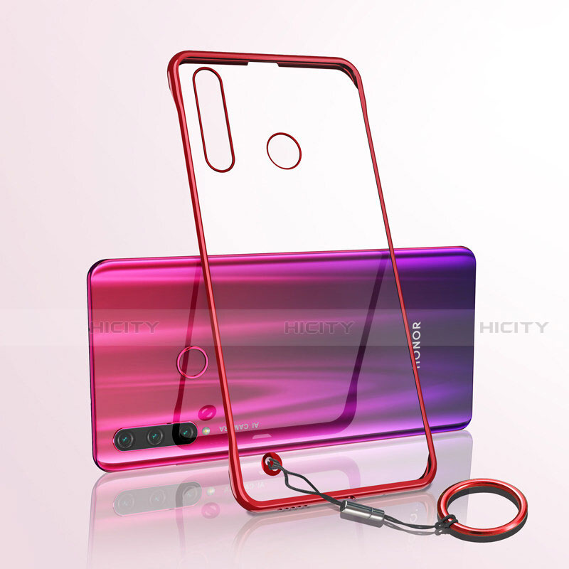 Carcasa Dura Cristal Plastico Funda Rigida Transparente S05 para Huawei Honor 20 Lite Rojo