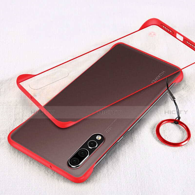 Carcasa Dura Cristal Plastico Funda Rigida Transparente S05 para Huawei P20 Pro Rojo