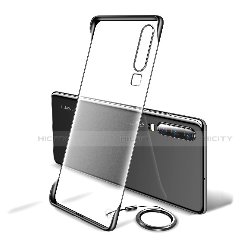 Carcasa Dura Cristal Plastico Funda Rigida Transparente S05 para Huawei P30 Negro