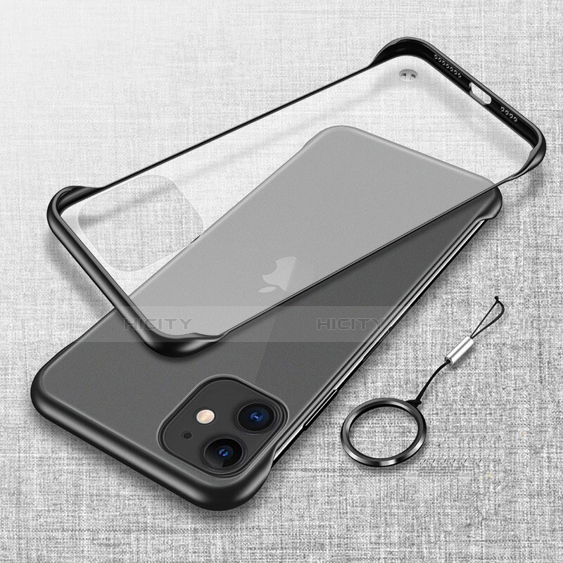 Carcasa Dura Cristal Plastico Funda Rigida Transparente S06 para Apple iPhone 11 Negro