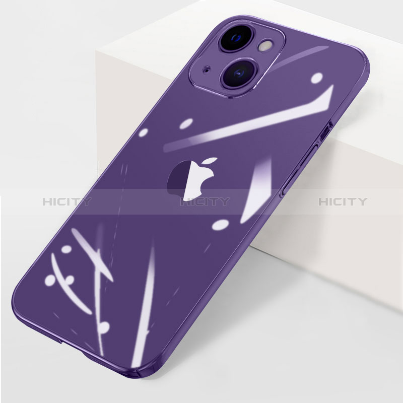 Carcasa Dura Cristal Plastico Funda Rigida Transparente WT1 para Apple iPhone 15 Morado