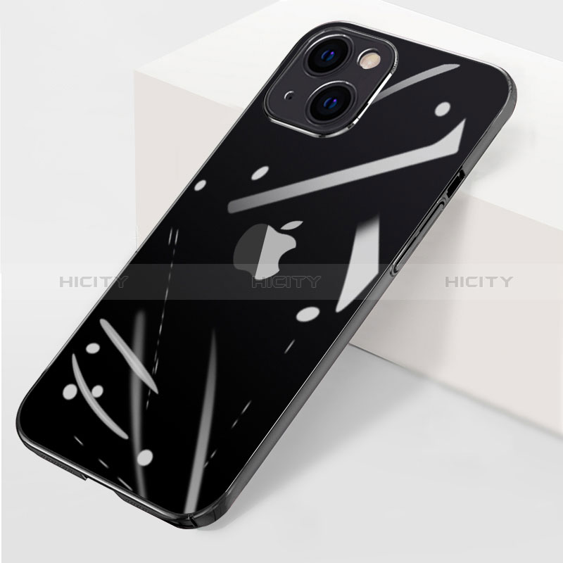 Carcasa Dura Cristal Plastico Funda Rigida Transparente WT1 para Apple iPhone 15 Plus Negro