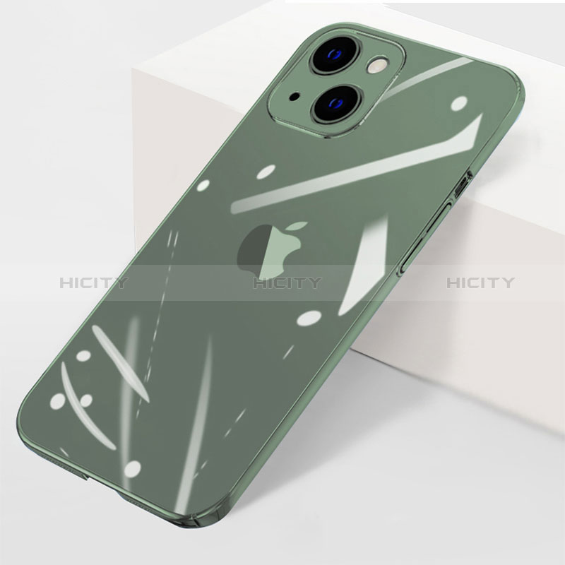 Carcasa Dura Cristal Plastico Funda Rigida Transparente WT1 para Apple iPhone 15 Verde