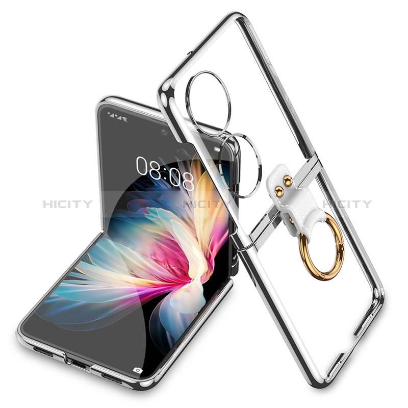 Carcasa Dura Cristal Plastico Rigida Transparente AC2 para Huawei P50 Pocket Plata