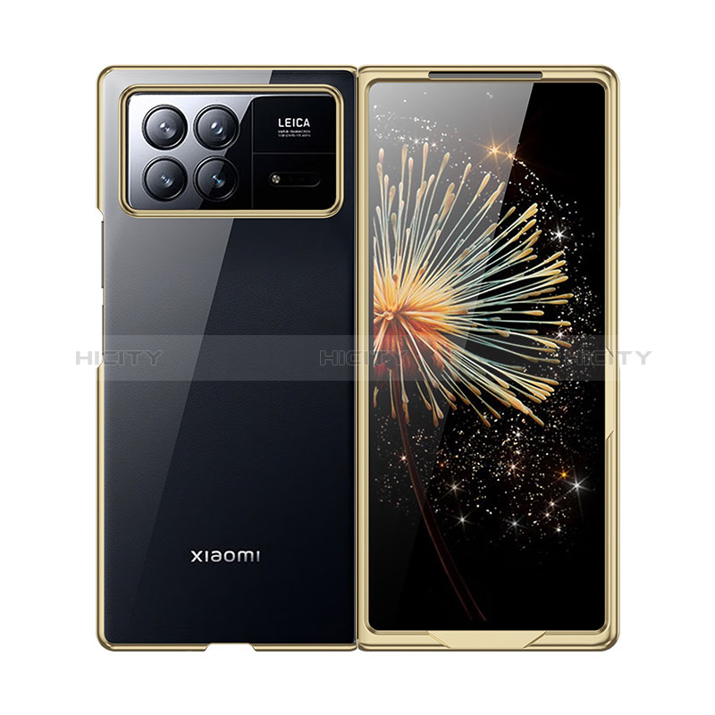 Carcasa Dura Cristal Plastico Rigida Transparente para Xiaomi Mix Fold 3 5G Oro