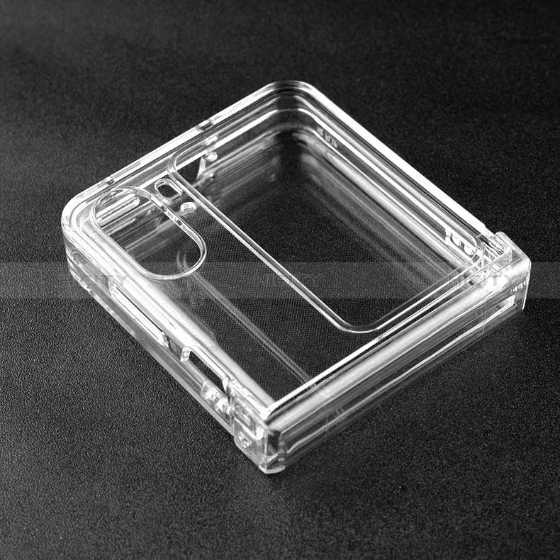 Carcasa Dura Cristal Plastico Rigida Transparente T04 para Oppo Find N2 Flip 5G Claro