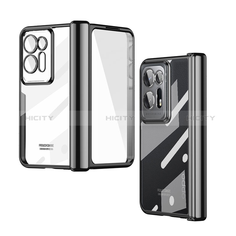 Carcasa Dura Cristal Plastico Rigida Transparente ZL1 para Oppo Find N2 5G Negro