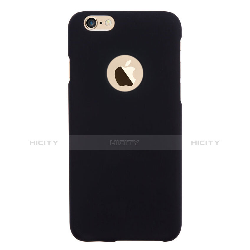 Carcasa Dura Plastico Rigida Mate con Agujero para Apple iPhone 6 Negro