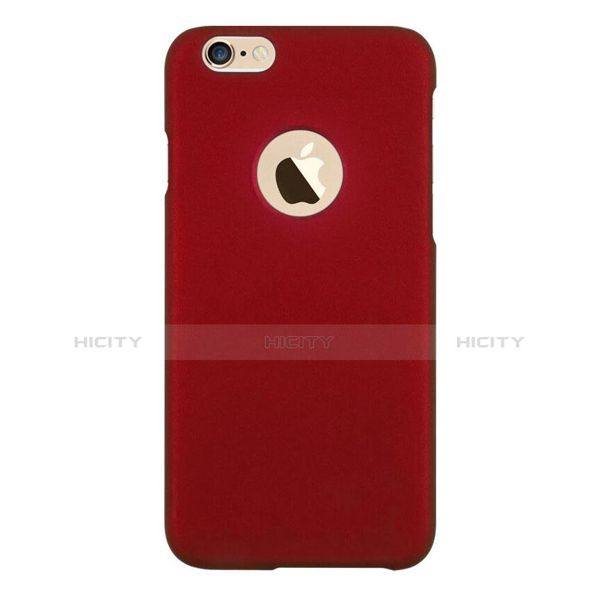 Carcasa Dura Plastico Rigida Mate con Agujero para Apple iPhone 6 Plus Rojo