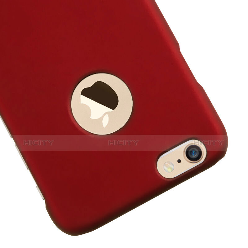 Carcasa Dura Plastico Rigida Mate con Agujero para Apple iPhone 6 Plus Rojo