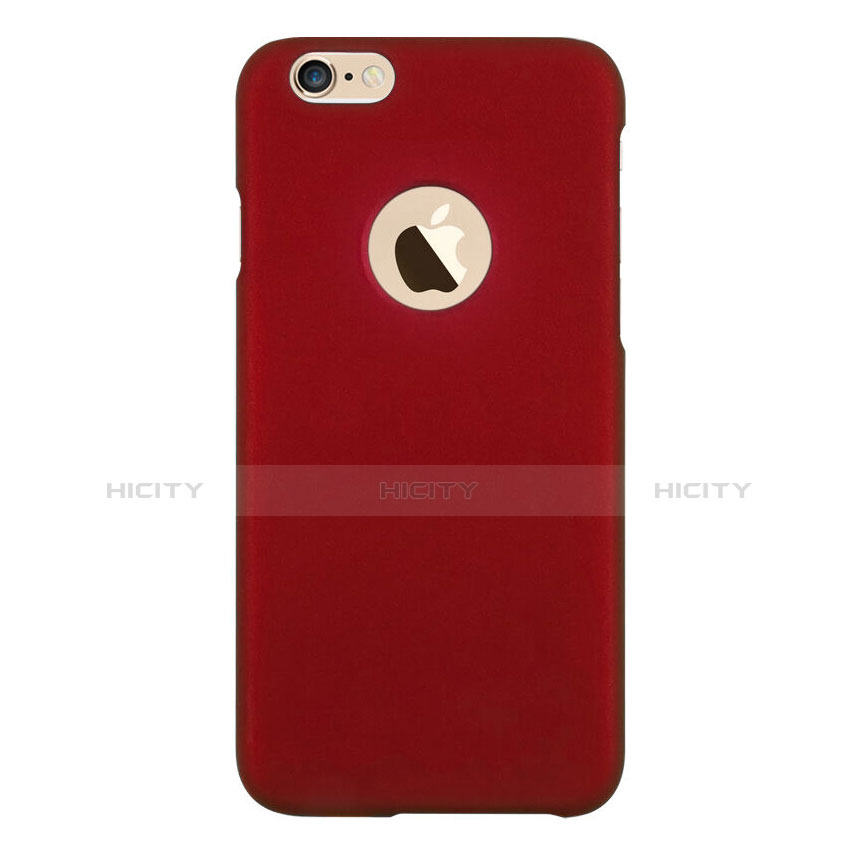 Carcasa Dura Plastico Rigida Mate con Agujero para Apple iPhone 6S Plus Rojo