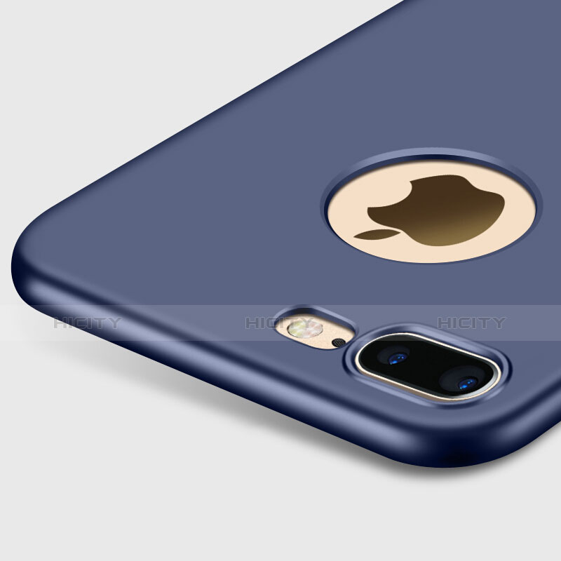 Carcasa Dura Plastico Rigida Mate con Agujero para Apple iPhone 8 Plus Azul