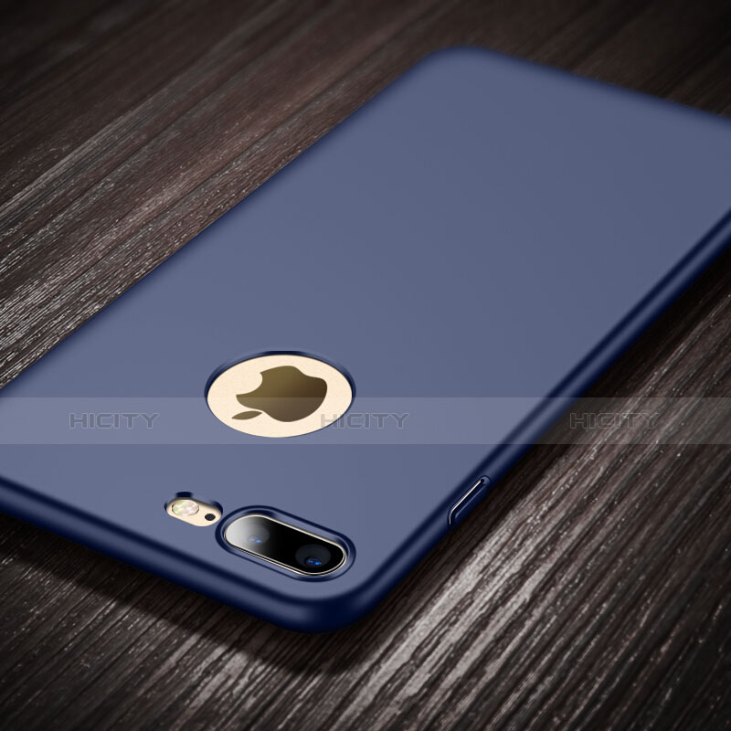 Carcasa Dura Plastico Rigida Mate con Agujero para Apple iPhone 8 Plus Azul