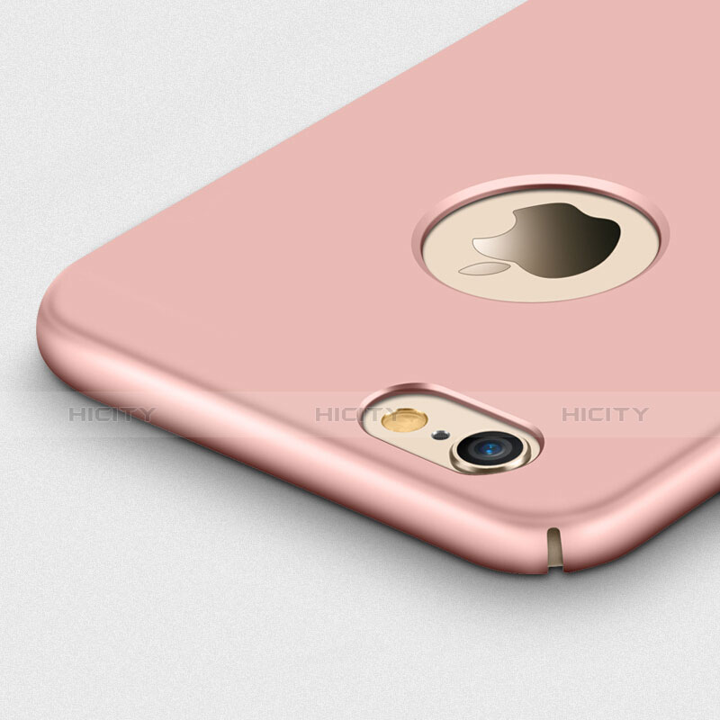 Carcasa Dura Plastico Rigida Mate con Agujero y Anillo de dedo Soporte para Apple iPhone 6S Plus Rosa