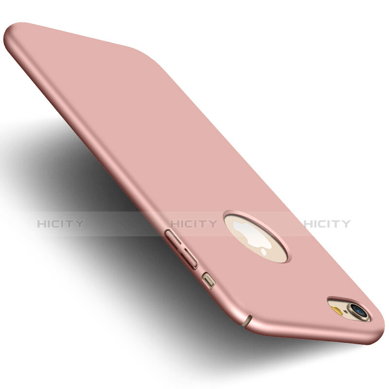 Carcasa Dura Plastico Rigida Mate con Agujero y Anillo de dedo Soporte para Apple iPhone 6S Plus Rosa