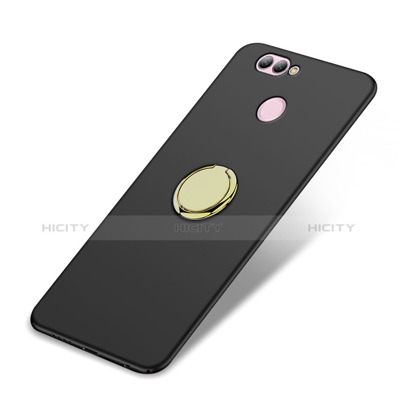 Carcasa Dura Plastico Rigida Mate con Anillo de dedo Soporte A02 para Huawei Nova 2 Plus Negro