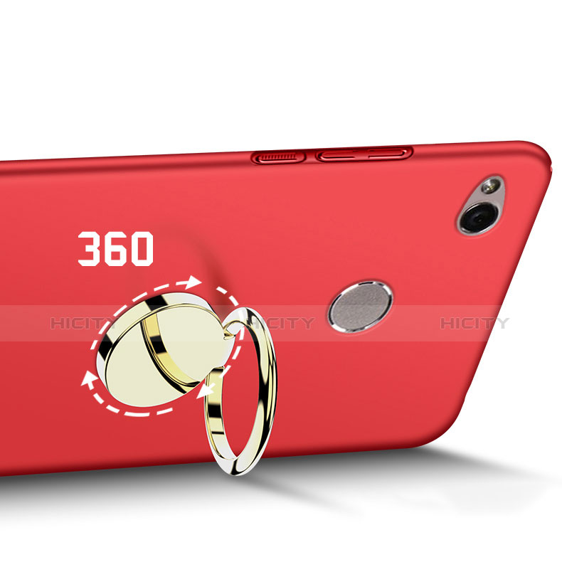 Carcasa Dura Plastico Rigida Mate con Anillo de dedo Soporte A02 para Xiaomi Redmi 3 High Edition Rojo