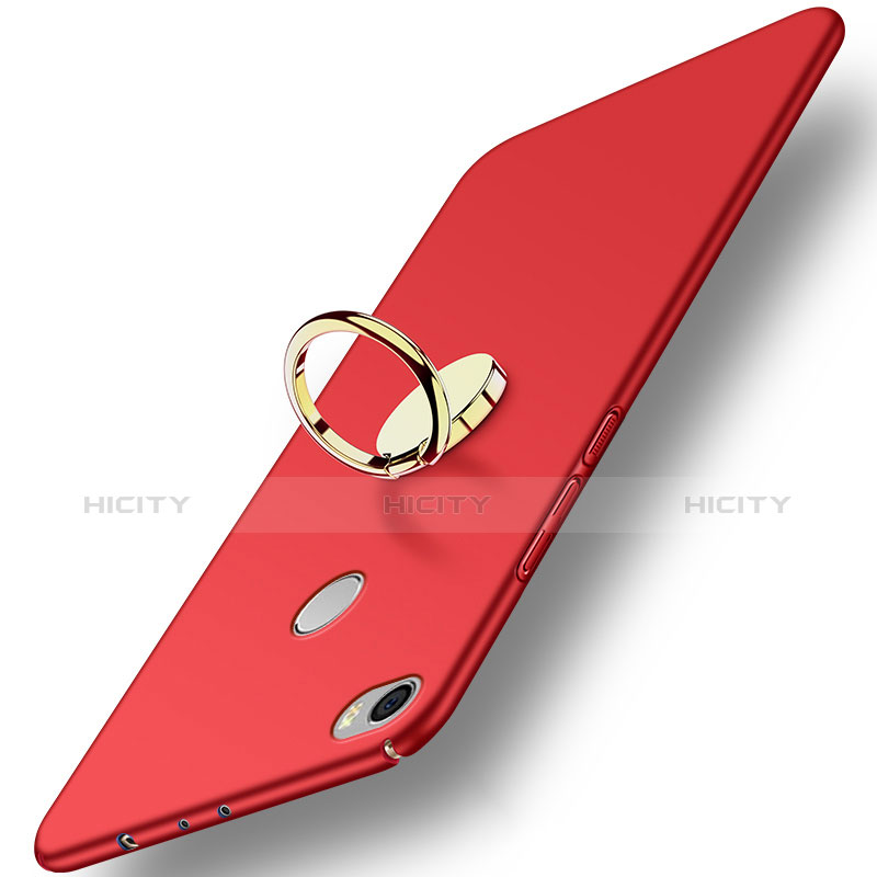 Carcasa Dura Plastico Rigida Mate con Anillo de dedo Soporte A03 para Xiaomi Mi Max Rojo