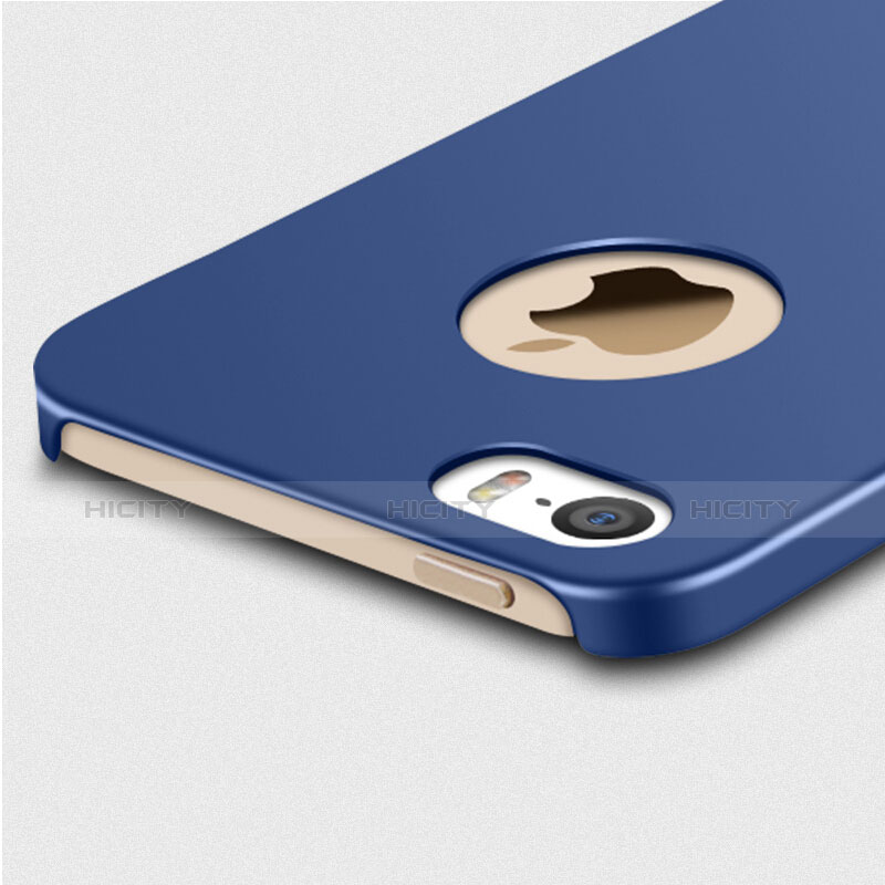 Carcasa Dura Plastico Rigida Mate con Anillo de dedo Soporte para Apple iPhone 5 Azul