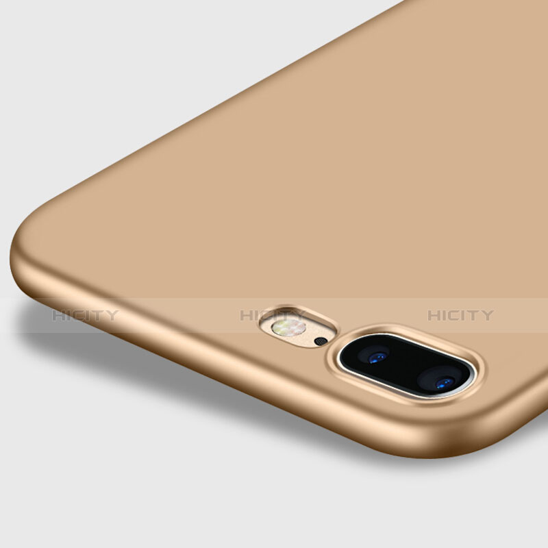 Carcasa Dura Plastico Rigida Mate con Anillo de dedo Soporte para Apple iPhone 7 Plus Oro