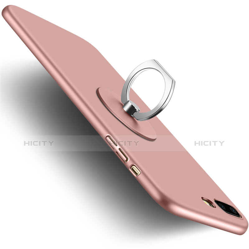 Carcasa Dura Plastico Rigida Mate con Anillo de dedo Soporte para Apple iPhone 7 Plus Rosa