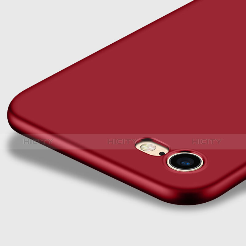 Carcasa Dura Plastico Rigida Mate con Anillo de dedo Soporte para Apple iPhone 7 Rojo