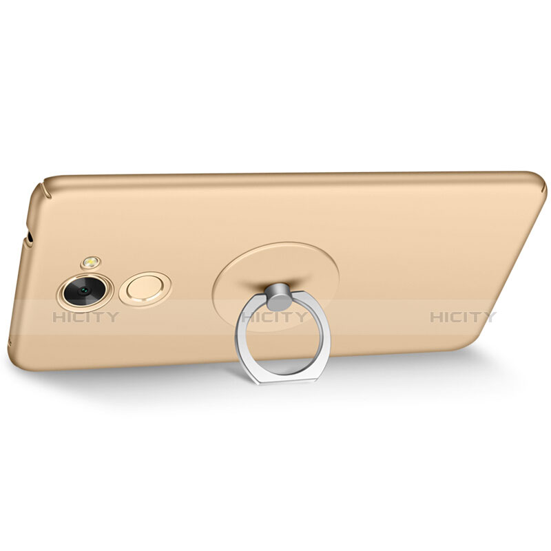 Carcasa Dura Plastico Rigida Mate con Anillo de dedo Soporte para Huawei Enjoy 7 Plus Oro