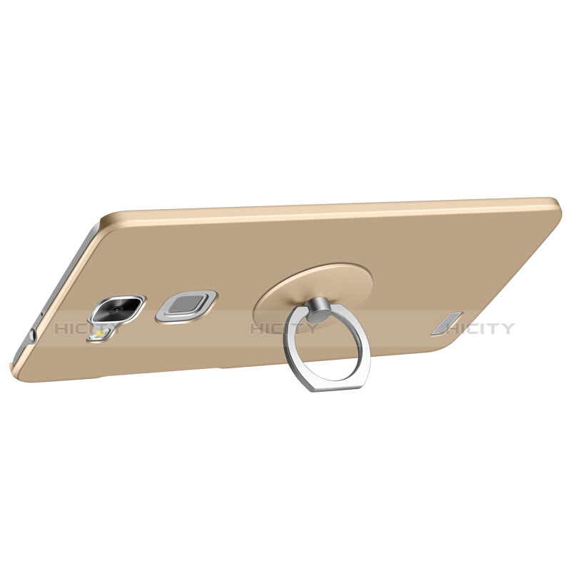 Carcasa Dura Plastico Rigida Mate con Anillo de dedo Soporte para Huawei Mate 7 Oro