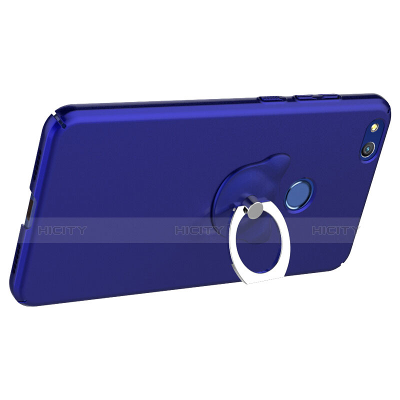 Carcasa Dura Plastico Rigida Mate con Anillo de dedo Soporte para Huawei Nova Lite Azul