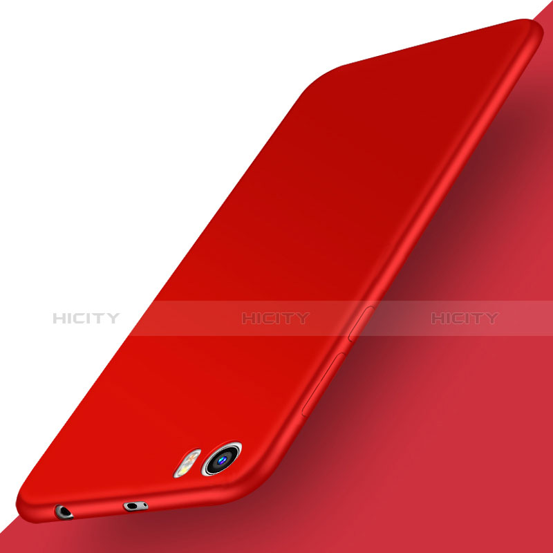 Carcasa Dura Plastico Rigida Mate con Anillo de dedo Soporte para Xiaomi Mi 5 Rojo