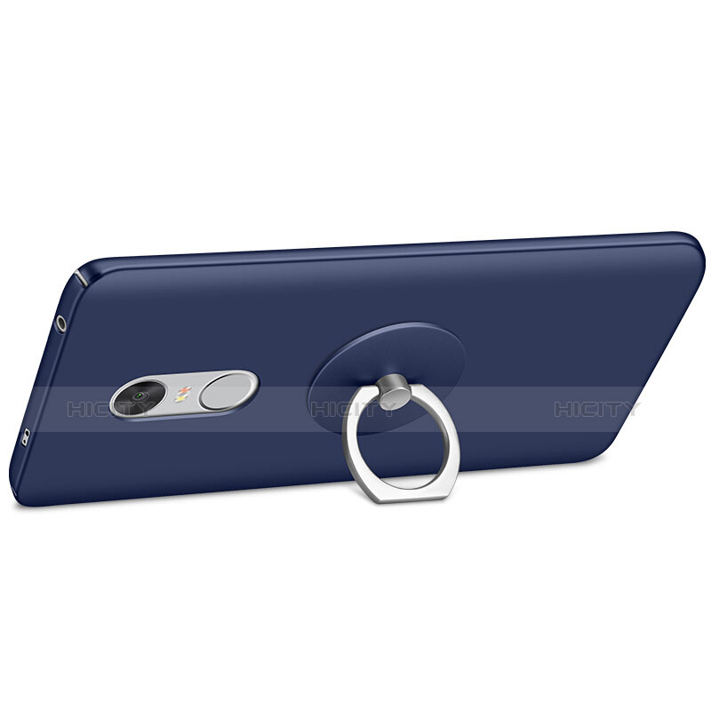 Carcasa Dura Plastico Rigida Mate con Anillo de dedo Soporte para Xiaomi Redmi Note 4 Standard Edition Azul