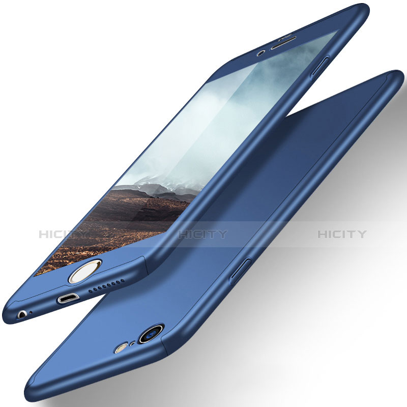 Carcasa Dura Plastico Rigida Mate Frontal y Trasera 360 Grados para Apple iPhone 6 Plus Azul