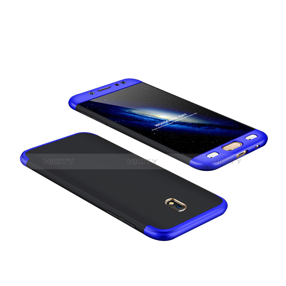 Carcasa Dura Plastico Rigida Mate Frontal y Trasera 360 Grados para Samsung Galaxy J7 Pro Azul y Negro